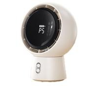 Fegtrtyoa Mini Portable Bladeless Air Circulating Fan USB Rechargeable 5000mAh Battery 5 Gear Wind Home Cordless Table Fan(White)