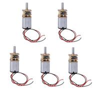Fegtrtyoa N20 Mini Micro Metal Gear Motor 5Pcs Set DC 3V-6V 60RPM Slow Speed Full Metal Reducer with Gearwheel Toy