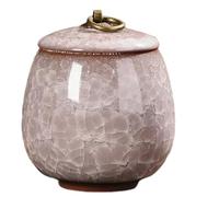 Fegtrtyoa Portable Ceramic Teapot, Mini Teapot, Dendrobium Teapot, Scented Tea, Powder, Ointment Pet Urn, Jar Light Gray
