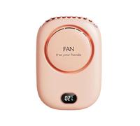 Fegtrtyoa Portable Hanging Neck Fan, 2000mAh Wearable Mini Fan, Battery Operated USB Rechargeable 3 Speed Air Cooler Pink