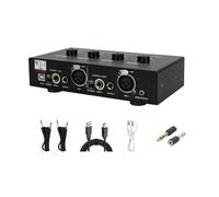 Fegtrtyoa Power Adapter Included Mini Headphone Amplifier 2 Channels Stereo Audio Amp for Earphone Rechargeable Model