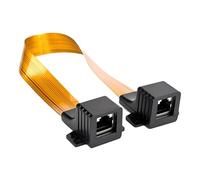 Fegtrtyoa RJ45 Female F Connector Flat CAT6 Cat5 Network Internet Cable 30cm Pass Through Home/Car Window Door Feed-Through Jumper Cable