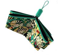 Fegtrtyoa Style Folding Sun Umbrella Automatic for Women UV Protection Shade Flat Parasol Umbrellas Green