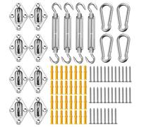 Fegtrtyoa Sun Shade Sail Hardware Kit 80pcs for Rectangle Sun Shade Sails Canopy Installation Accessories M6 Turnbuckles