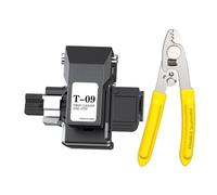 Fegtrtyoa T-09 One-Step Fully Automatic Fiber Optic Cleaver and Pliers Optical Fiber Fusion Splicer Cutter Cold Cut Hot Melt