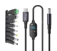 Fegtrtyoa USB-C to DC Power Boost Cable 140W to 5V/9V/12V/15V/20V/28V Adjustable Voltage Adapter Connector Cord for Laptop Router