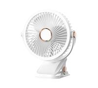 Fegtrtyoa USB Rechargeable Fan Dormitory Clip-on Type Portable Mini Desk Fan 360 Degree Rotation Adjustable Fan with LED Light A