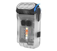 Fegtrtyoa V15 LED Small Powerful Flashlight,10 Modes Mini Pocket Keychain Flashlight Rechargeable Portable Flashlight Easy Install Easy to Use (White)