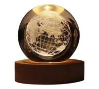 Fegtrtyoa Valentines Day Gift Galaxy Crystal Ball Lamp 3D Planet Moon Lamp USB LED Night Light Crystal Ball Lamp C