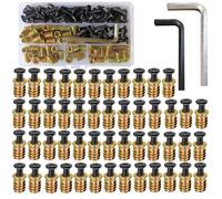 Fegtrtyoa Wood Insert Bolt Fastener Connectors Threaded Inserts for Wood for Furniture Chair Table Desk Crib Bed, Fully Threaded