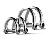 FEGVE D Ring Keychain, Durable D Shape Key Ring for Car keys, Horseshoe Clasp with Screw Shackle -（Load Bearing: 50lb）