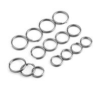 FEGVE Key Rings Titanium Keychain Rings Split Keyrings Flat Ring - silver -