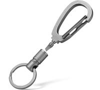 FEGVE Titanium Quick Release Keychain Clip and 28mm Key Ring, Detachable Keychain Lock Design, Rotating key Holder Clip for Men