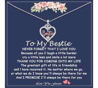 Fehki Gifts for Mom/Grandma/Nana/Aunt/Wife/Bestie/Sister, Love Heart Necklace for Women,Mother's day Christmas Birthday Gifts (Bestie)
