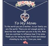 Fehki Gifts for Mom/Grandma/Nana/Aunt/Wife/Bestie/Sister, Love Heart Necklace for Women,Mother's day Christmas Birthday Gifts (Mom)