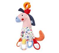 Fehn 00055382 Activity Horse Colour Friends - Hanging Motor Skills Toy with Learning Functions for Gripping, Buttons and Sound Creating - for Babies and Toddlers from 0+ Months, Multicoloured