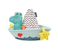 Fehn 050127 Bath Boat with Finger Puppet - Floating Bath Toy with Mirror & Finger Puppet - for Happy Bathing Fun - for Babies and Toddlers from 0+ Months