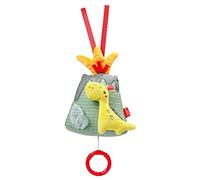 Fehn 051025 Volcano Music Box - Cuddly Toy & Sleep Aid: Wind-Up Music Box with Melody"Schubert's Lullaby" Soothes in Any Situation - for Baby Cot, Pram, Baby Car Seat - from Birth