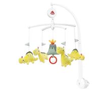 Fehn Music Mobile Happy Dino - Baby Sleep Aid Music Toy with Cute Animals - Baby Mobile Music Box Melody Brahms Lullaby - Musical Mobile Baby Bed Toy for Babies from 0-5 Months