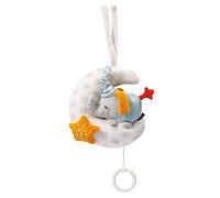 Fehn 053067 Elephant in the Moon Music Box - Cuddly Music Box with ‘Glow-in-the-Dark’ Embroidery - Tune "Der Mond ist aufgegangen” (The moon has risen) - For Babies From Newborns - Size: 18 cm