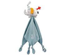 Fehn 053081 Elephant comforter blanket - Baby cuddling blanket with dummy attachment and ‘glow-in-the-dark’ embroidery - For babies from newborns upwards - Size: 42 cm