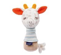 Fehn 053128 Stick Rattle Giraffe - Motor Skills Toy with Rattle &"Glow-in-The-Dark" Embroidery - Faithful Companion for Babies and Toddlers from 0+ Months