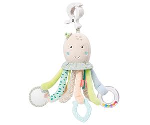 Fehn 054460 Activity Octopus - Hanging Motor Skills Toy with Exciting Play Functions for Gripping and Creating Sounds - A Perfect Companion for Babies and Toddlers from 0+ Months