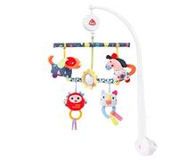 Fehn 055214 Activity-Music-Mobile COLOR Friends - Mobile with melody Brother Jakob & removable play figures - With bed attachment - For babies from 0-5 months - Size: Ø 36 cm, Height: 65 cm