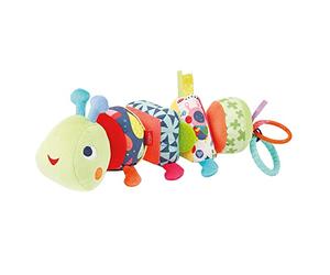 Fehn 055399 Activity Puzzle Caterpillar - Velcro Motor Skills Toy with Colourful Elements, Shapes & Sounds for Gripping, Puzzling & Learning Promotes the Senses - for Babies & Toddlers from 0+ Months