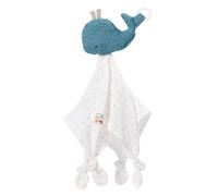 Fehn 056068 Comforter Whale FehnNATUR - Soft Toy Cuddle Blanket Made from Certified Organic Cotton (Controlled Organic Cotton) with Dummy Attachment for Babies and Toddlers from 0+ Months