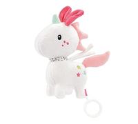 Fehn 057072 Aiko the Unicorn Music Box - Cuddly Music Box with Removable Play Mechanism - Melody "Brahms’ Lullaby" - With Attachment - For Babies from Newborns Upwards - Size: 20 cm