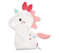 Fehn 057270 Wash Mitt Unicorn/Face Cloth with Animal Motif for Happy Bathing Fun for Babies and Children from 0+ Months