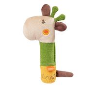 Fehn 059120 Giraffe Grip Toy for Rattling, Squeaking, Feeling, Playing with Cuddly Soft Fabric Animal, Multi-Coloured