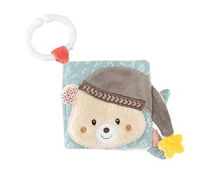 Fehn 060188 Bruno Soft Picture Book - Touch & Feel Book Made of Fabric with Animal Motifs - for Babies and Toddlers from Newborns Upwards - Dimensions : 11 X 11 cm
