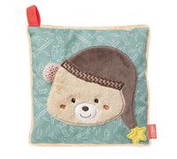 Fehn 060515 Cherry pit cushion bear - soothing heat and cold cushion with cute teddy application for babies and toddlers from 0+ months - Measures: 15 x 15 cm, Multicoloured
