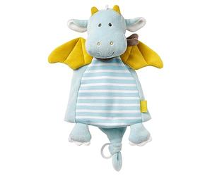 Fehn 065077 Dragon Deluxe Cuddle Blanket - Comforter Blanket with Fastening Ring for Pacifier - for Cuddling Babies from Newborns Upwards - Dimensions : 30 cm