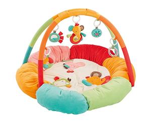 Fehn 074611 Safari 3-D Activity Nest / Play Arch with 5 Detachable Toys for Babies to Play with and have Fun, from Newborns Upwards - Dimensions : Diameter 85 cm