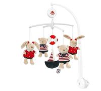 Fehn 078190 Ocean Club Musical Mobile - Music Box Mobile with Teddies - Melody "Der Mond Ist Aufgegangen" (the Moon Has Risen) - for Attaching to the Bed of Babies up to 5 Months - Height : 65 cm, Diameter 40 cm