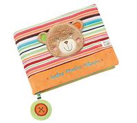 Fehn 091410 Teddy Photo Book - Pillowy Soft Picture Book for 6 Photos Each Measuring 10 X 15 cm - Playfully Memorise Faces and Learn Names for Babies and Toddlers from Birth Upwards - Dimensions : 20 X 15 cm