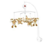 Fehn 160741 Rainbow Musical Mobile - Music Box Mobile with Cute Teddy Bears to Listen to and be Amazed At - with the Melody Guter Mond (Dear Moon) - for Attaching to the Bed for Babies up to 5 Months - Height : 65 cm, Diameter 40 cm