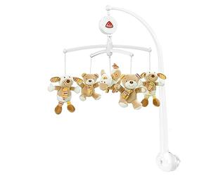 Fehn 160741 Rainbow Musical Mobile - Music Box Mobile with Cute Teddy Bears to Listen to and be Amazed At - with the Melody Guter Mond (Dear Moon) - for Attaching to the Bed for Babies up to 5 Months - Height : 65 cm, Diameter 40 cm