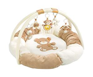 Fehn 160963 3-D Rainbow Activity Nest / Play Arch with 5 Removable Toys for Babies to Play with and Have Fun, from Newborns Upwards - Dimensions : Diameter 85 cm