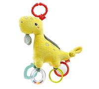 Fehn Activity Toy Dino - Motor Skills Toy with Attachment Ring - Baby Toy with Gripping Elements - Baby Toy to Grab & Discover - Cuddly Toy for Babies and Toddlers from 0+ Months