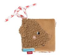 Fehn Bear Fabric Book - Feeling Book with Animal Motifs - Eight Pages with Exciting Colours and Functions to Feel, Grip and Amaze - Made of Curly Plush for Home and on the Go from 0+ Months