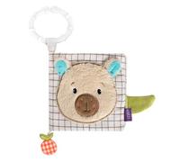Fehn Capybara Fabric Book - Feeling Book with Animal Motifs - Eight Pages with Exciting Colours and Functions to Feel, Grip and Amaze - Made of Curly Plush for Home and on the Go from 0+ Months