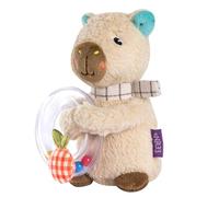 Fehn Capybara Rattle Ring - Grabbing for Rattling, Feeling, Playing with Stuffed Animal as a Faithful Companion - Motor Skills Toy for Babies and Toddlers from 0+ Months