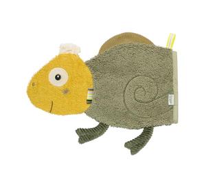 Fehn Chameleon Wash Mitt - Face Cloth with Animal Motif for Happy Bathing Fun - Absorbent & Cuddly Soft - for Babies and Children from 0+ Months