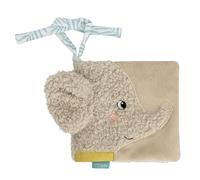 Fehn Elephant Fabric Book - Feeling Book with Animal Motifs - Eight Pages with Exciting Colours and Functions to Feel, Grip and Amaze - Made of Curly Plush for Home and on the Go from 0+ Months
