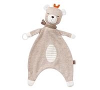 Fehn FehnNATUR Baby Comforter Teddy Bear with Organic Cotton - Cuddle Blanket for Newborns - Cuddly Toy Dummy Cloth - Cuddly Blanket with Dummy Ring for Babies and Toddlers from 0+ Months