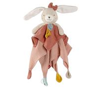 Fehn FehnNATUR Rabbit Comforter - Playmate & Stuffed Animal Comforter Blanket with Cotton from Controlled Organic Cultivation with Dummy Attachment - for Babies and Toddlers from 0+ Months